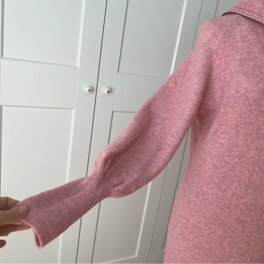 J.Crew Pink Half-Zip Sweater Dress in Super Soft Yarn sz XS - Picture 7 of 15
